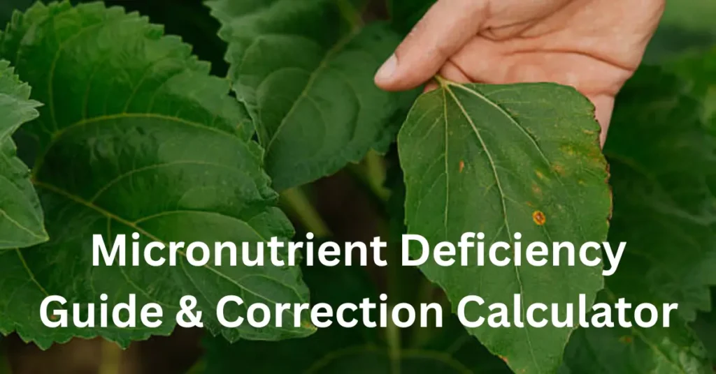 Crops Micronutrient Deficiency Guide and Correction Calculator