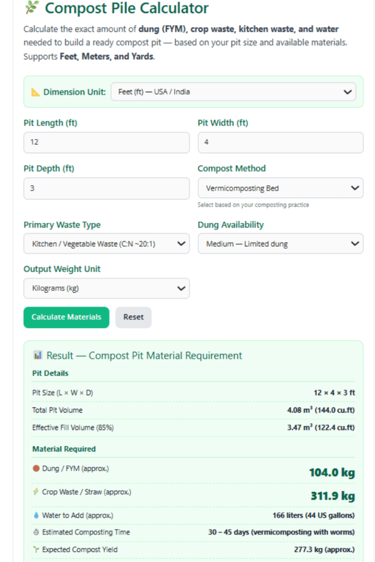 Compost Pile Calculator