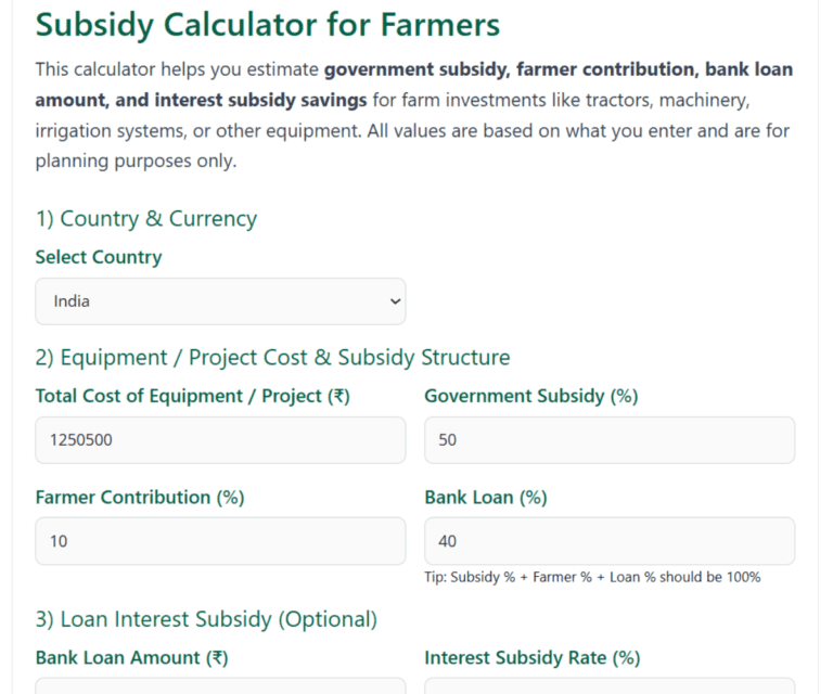Subsidy Calculator