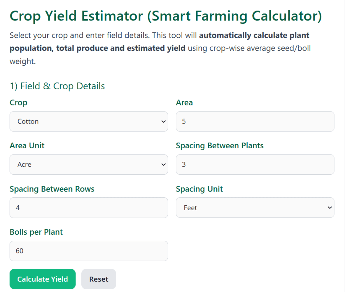Crop Yield Calculator: Per Acre, Hectare & Farm Production Estimator 1 Crop Yield Calculator