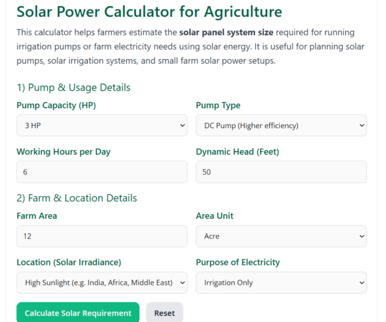 Solar Power Calculator